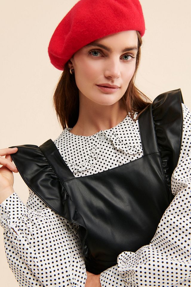 Maeve Ruffled Vegan Leather Mini Dress #2