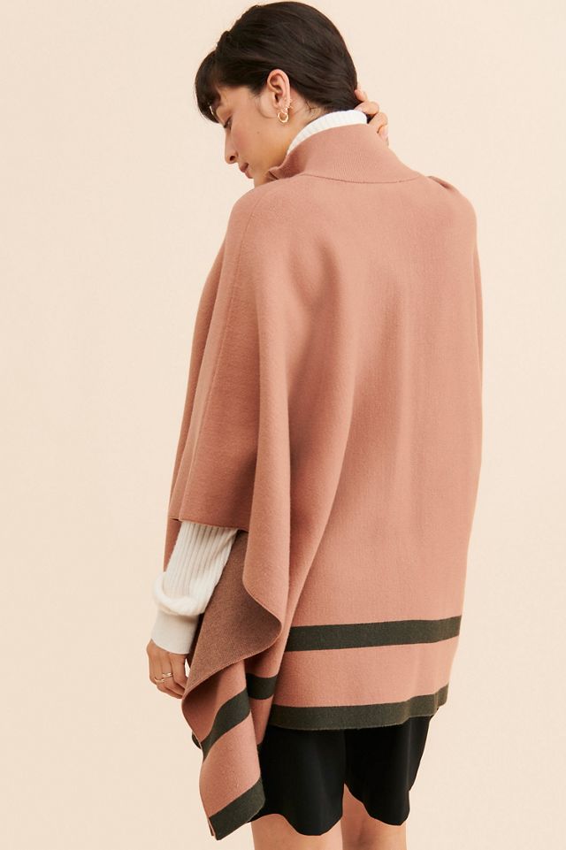 Flat White Zip-Up Poncho #1
