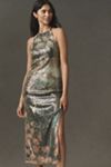 paulina halter printed sequin midi dress BHLDN Bhldn dress