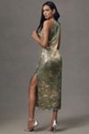 BHLDN Paulina Halter Printed Sequin Midi Dress