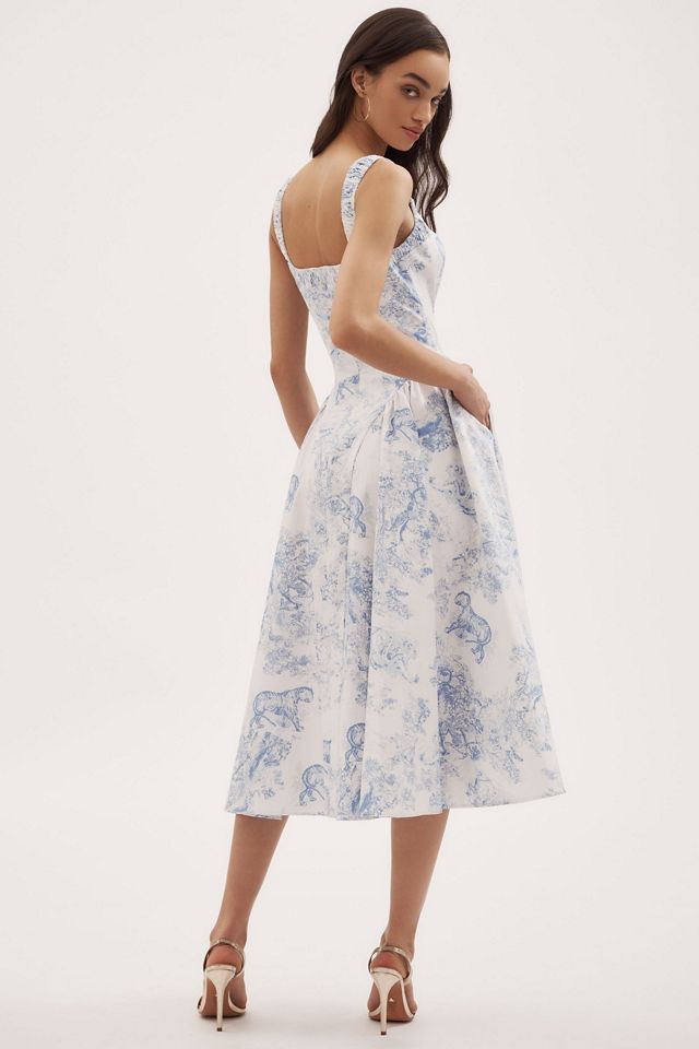 Mare Mare Chinoiserie Sleeveless Fit & Flare Midi Dress