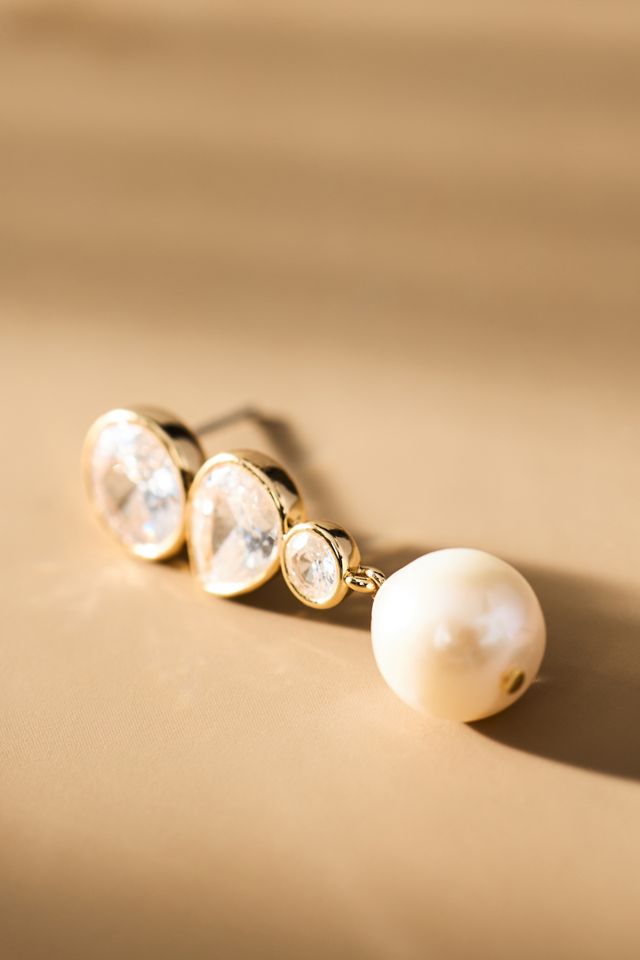 Serefina Crystal Pearl Drop Earrings #1