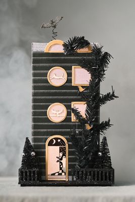 Florence Balducci Black Cat Light-Up Paper House