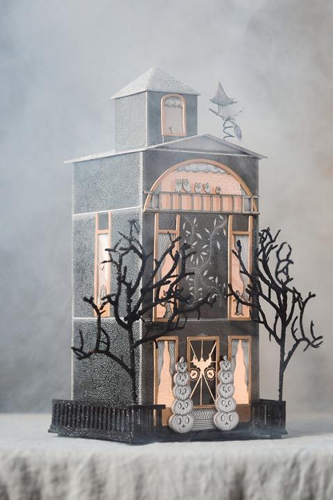 Florence Balducci Black Cat Light-Up Paper House