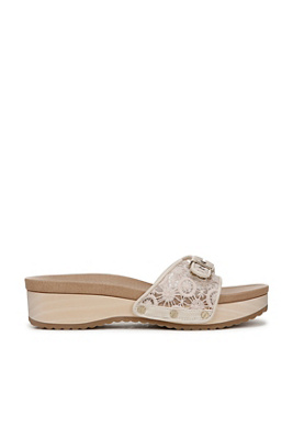 DR. SCHOLL'S ORIGINAL TOO WOOD-BOTTOM SANDALS 