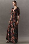 BHLDN Amelia Deep-V Stretch Velvet Maxi Dress