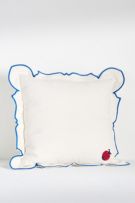 Penelope Cotton Embroidered Icon Cushion en White taille: 18" x 18" chez - Anthropologie - Modalova