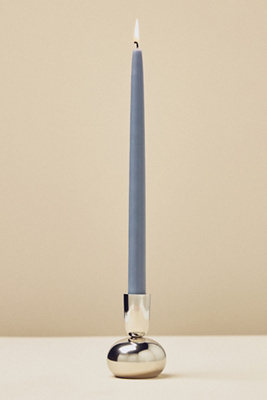 Anthropologie Arden Round Lacquer Candle Holder In Blue