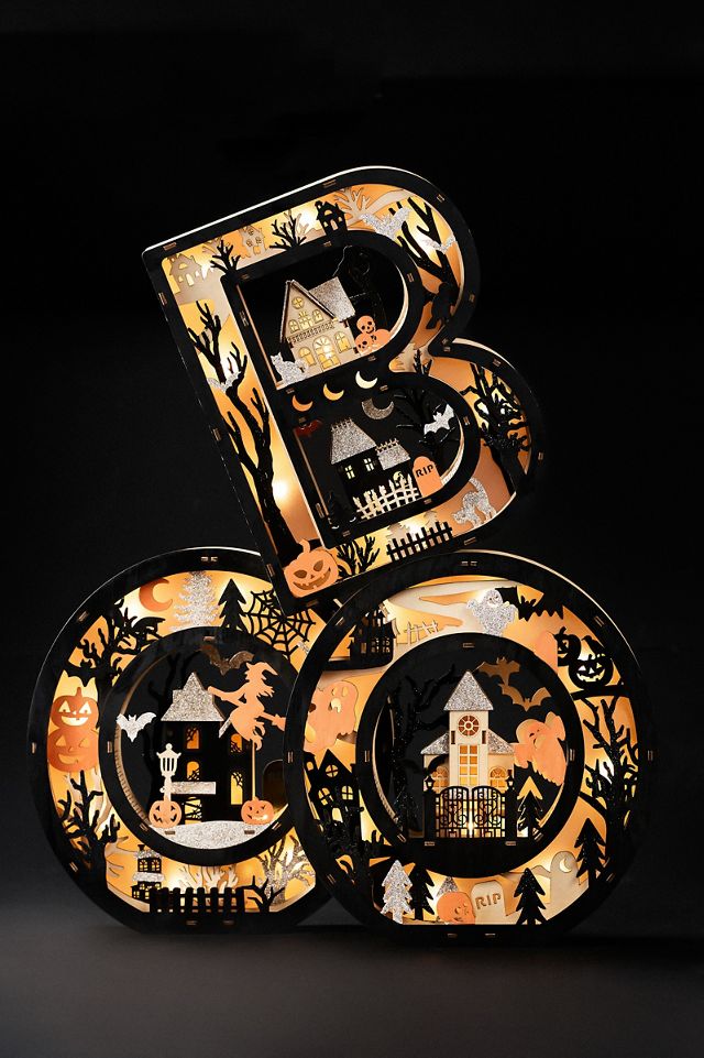 Boo Halloween Light-Up Wood Mantel Letters #1