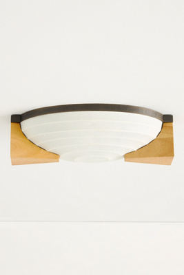 Anthropologie Hammonds Wood Flush Mount