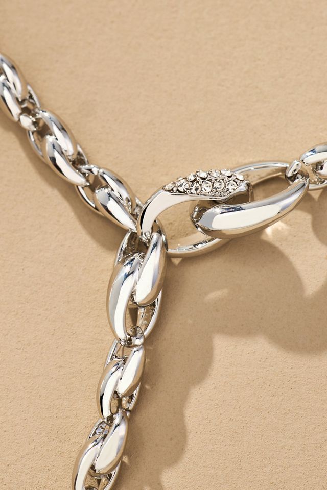 Crystal Linked Lariat Necklace #1