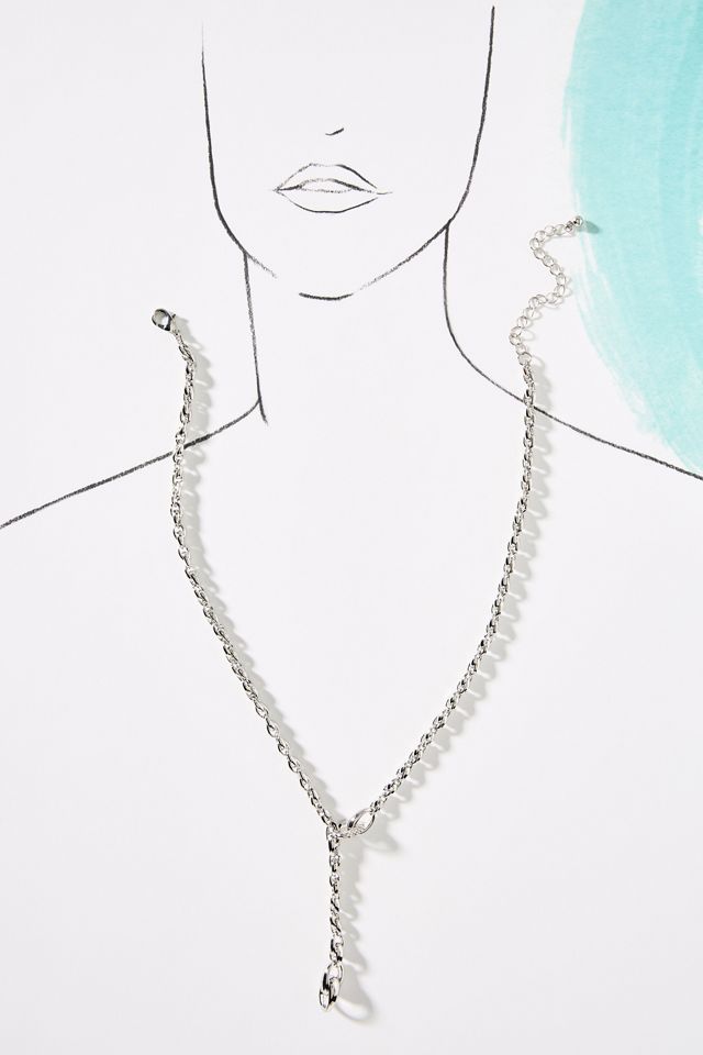 Crystal Linked Lariat Necklace #2
