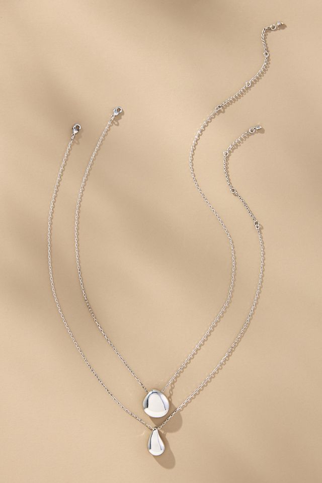 Curved Pendant Necklaces, Set of 2 #1