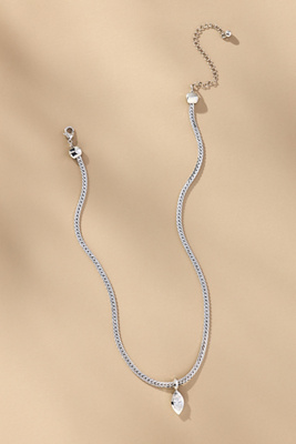 By Anthropologie Snake Chain Pendant Necklace In Silver