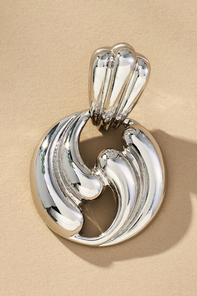 Wavy Metal Doorknock Earrings #1