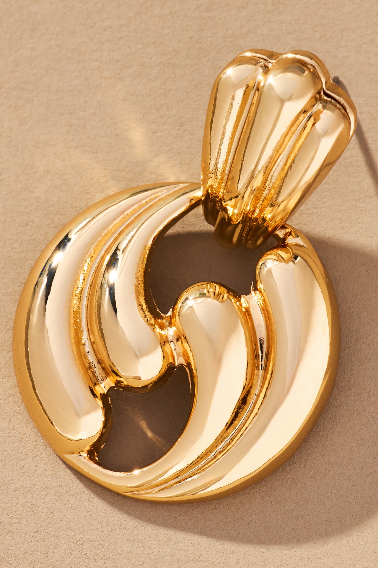 Wavy Metal Doorknock Earrings
