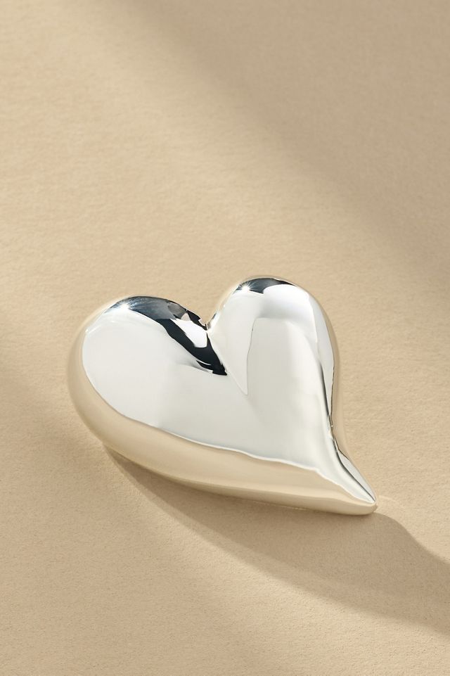 Jenny Bird Mega Art Heart Button Earrings #1