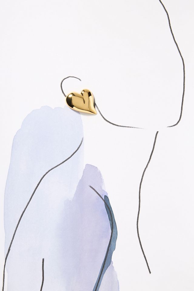 Jenny Bird Mega Art Heart Button Earrings #2