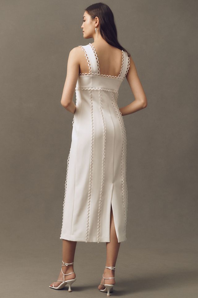 BHLDN Sleeveless Square-Neck Scallop-Trim Slim Midi Dress #1