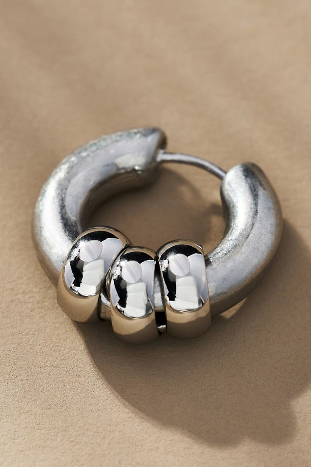 Thick Charmed Huggie Hoop Earrings #1