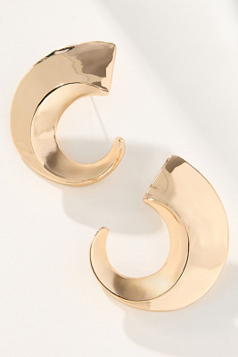 By Anthropologie Curved Metal Post Earrings In Gold