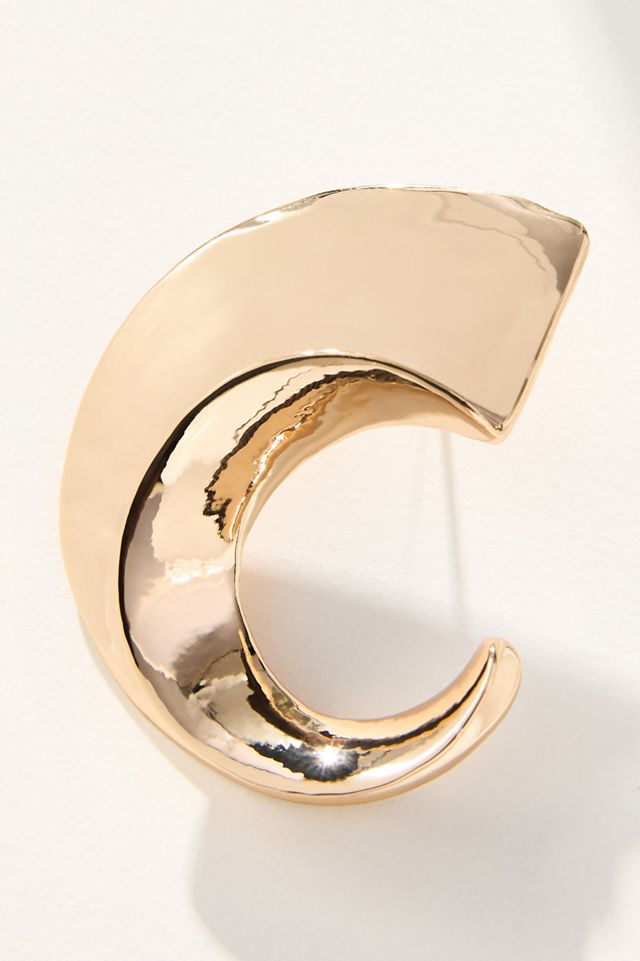 Curved Metal Post Earrings #1