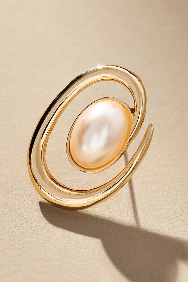Spiraled Pearl Post Earrings #1