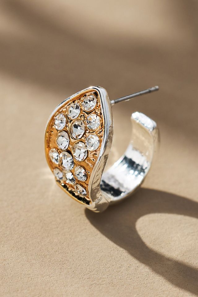 Glitzy Vintage Huggie Hoop Earrings #1