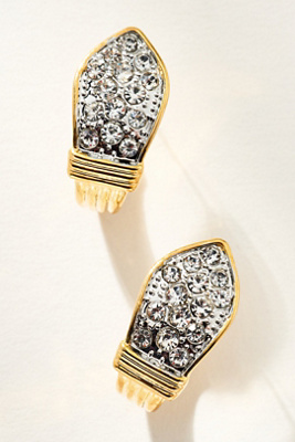 By Anthropologie Glitzy Vintage Huggie Hoop Earrings In Gold