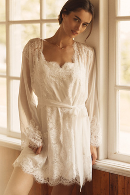 Homebodii Helena Mini Robe In White