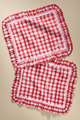 DAMSON MADDER RUFFLED PLACEMATS, SET OF 2 