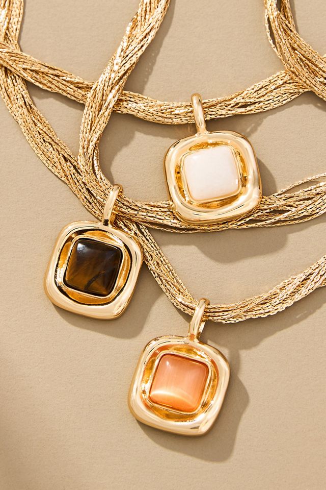 Layered Chain Pendant Necklace #1