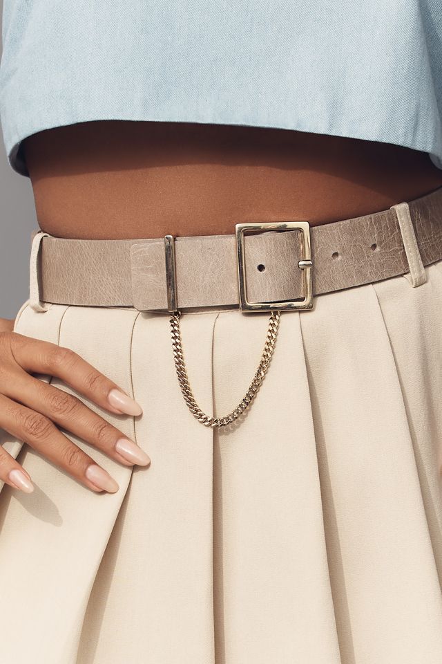 Streets Ahead Gold Chain Leather Belt #1