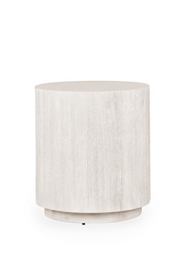 Anthropologie Layne Round Oak Wood 20" End Table