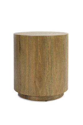 Anthropologie Layne Round Oak Wood 20" End Table