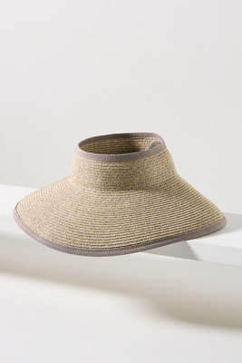 San Diego Hat Co. Wide-brim Straw Visor In Grey