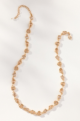 By Anthropologie Mixed Crystal Collar Necklace In Pink