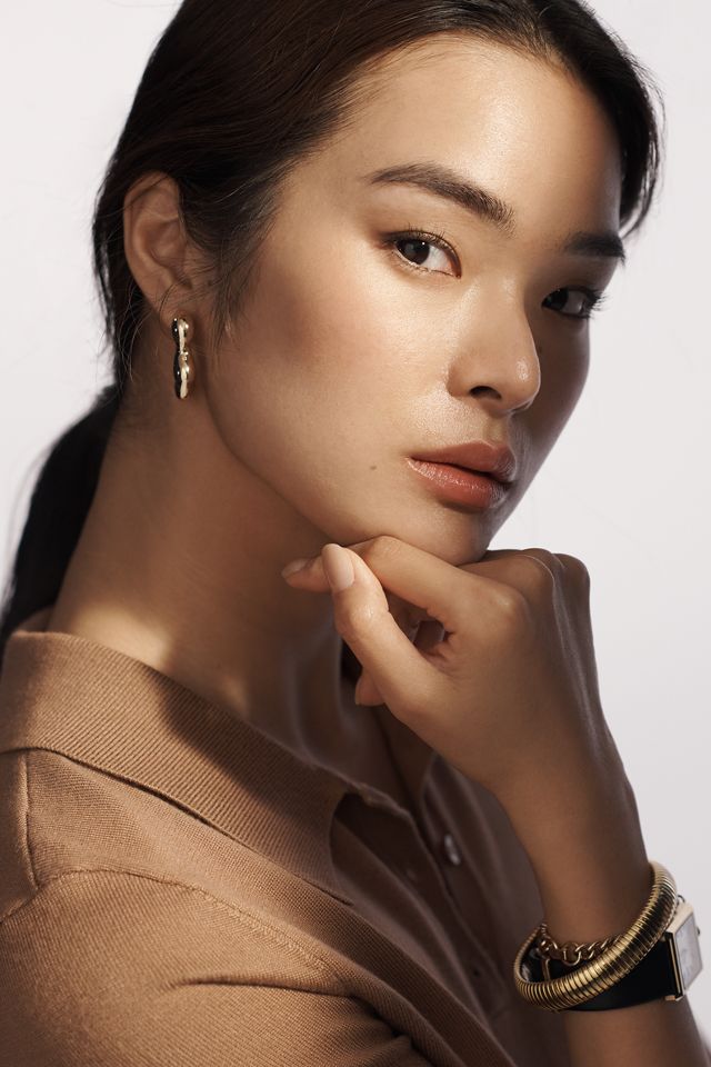 Bubbled Oblong Hoop Earrings #1