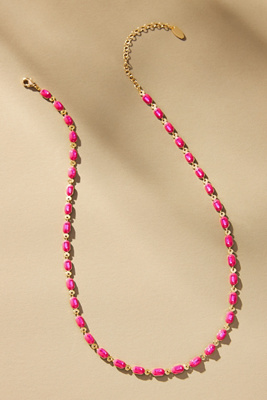 By Anthropologie Sporty Epoxy Necklace In Pink