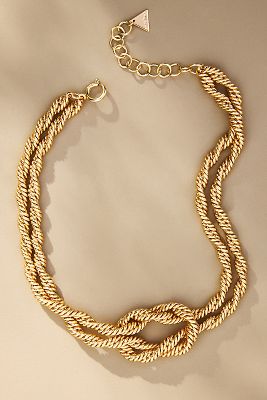 Gold-Plated Twisted Nautical Knot Necklace par - By Anthropologie - Modalova