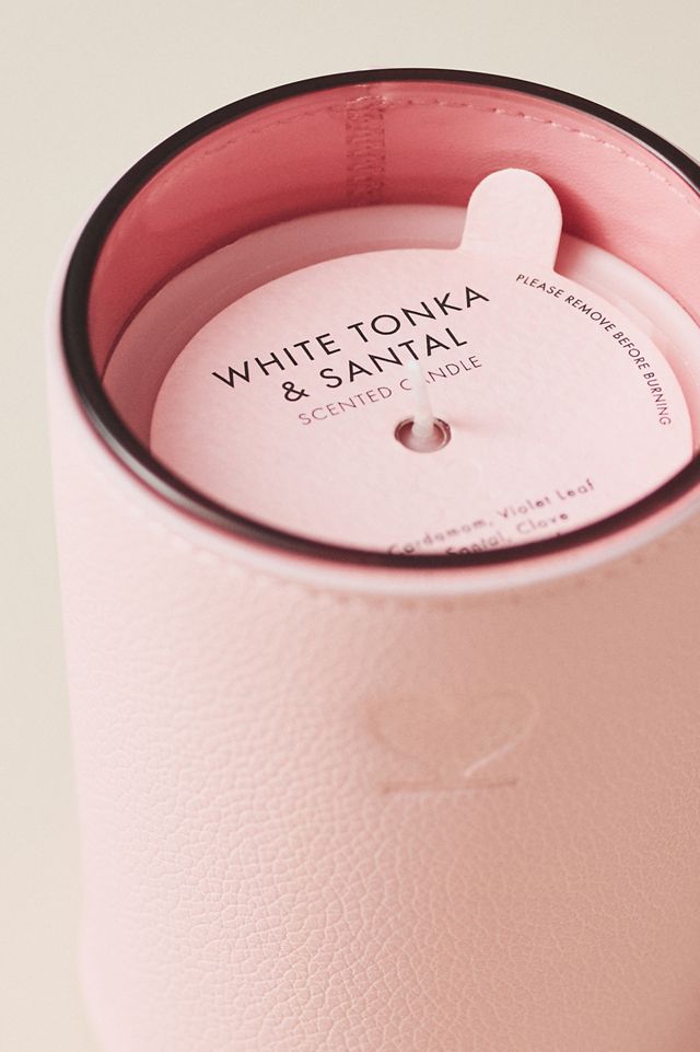 Icon Embossed Fresh White Tonka & Santal Glass Candle #2