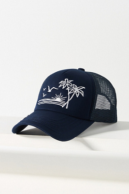 Worn/west Salty Beach Trucker Hat In Blue