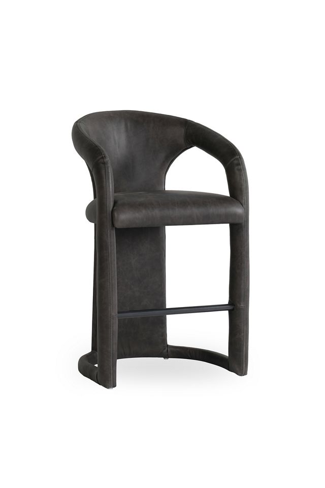 Archie Distressed Leather Counter Stool #1