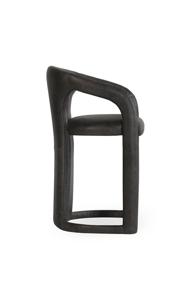 Archie Distressed Leather Counter Stool #2