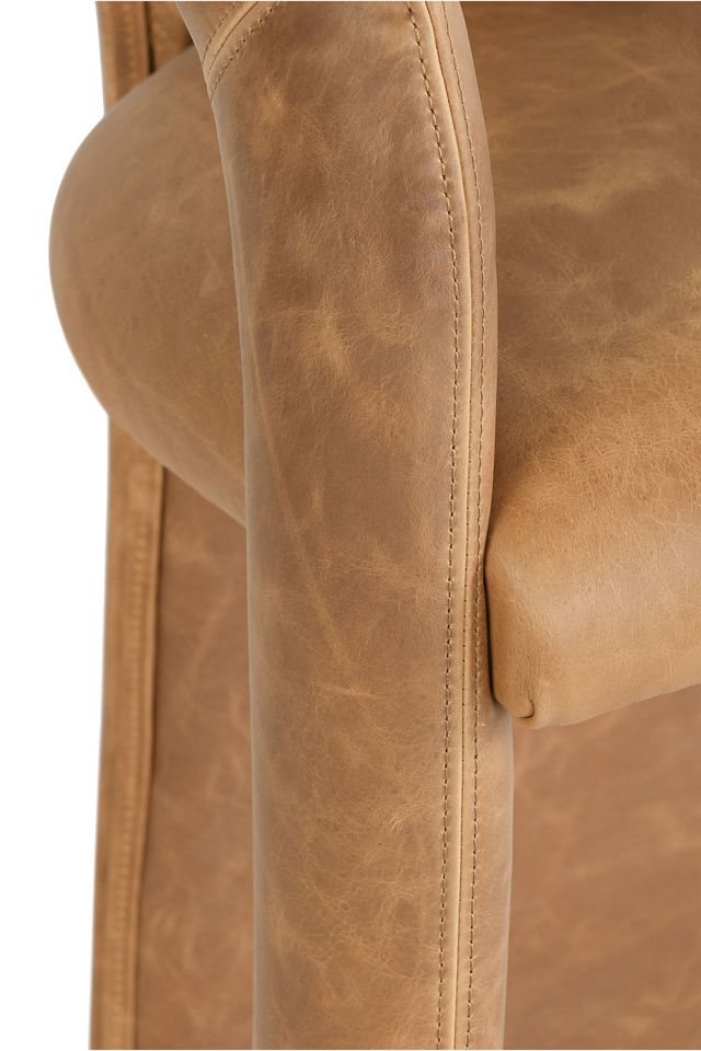 Archie Distressed Leather Counter Stool #4