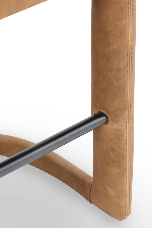 Archie Distressed Leather Counter Stool #5