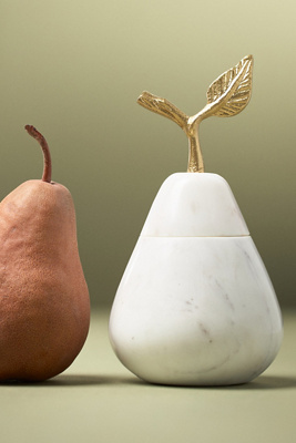 Apothecary 18 By Anthropologie Apothecary 18 Fruity Harvest Pear & Cedar Hand-carved Pear Marble Candle