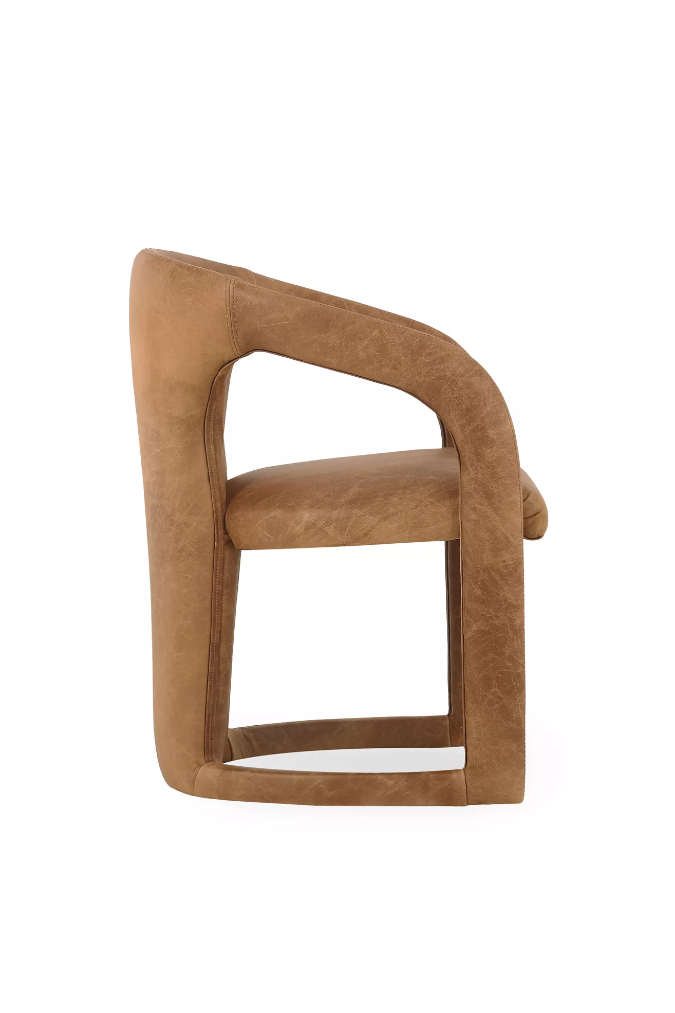 Archie Distressed Leather Dining Chair - thumbnail 3