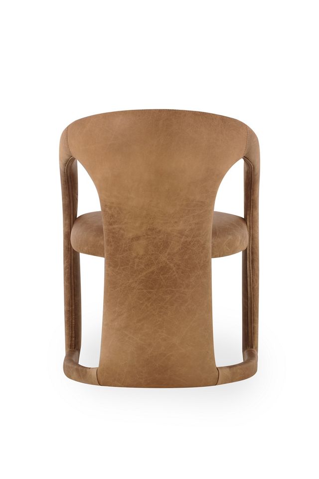 Archie Distressed Leather Dining Chair #3