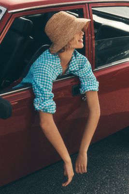Crochet Raffia Bucket Hat